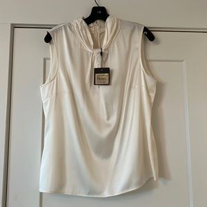 St John Bright White Silk Cami Size L
